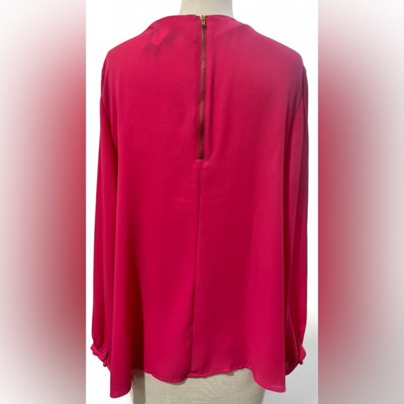 Lane Bryant Elegant Pink Drape Neck Long Sleeve Blouse Women’s Size 14/16 - Picture 2 of 3